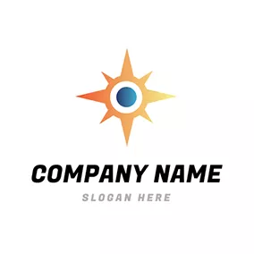 Polaris Logo Encircled Blue Core and Shining Polaris logo design