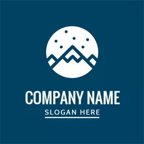 Dot Logo Encircled Blue Volcano logo design