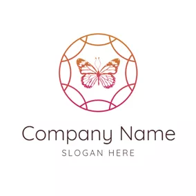 Insect Logo Encircled Butterfly logo design