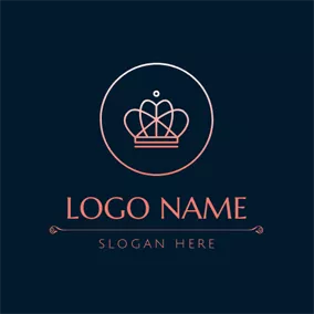 Princess Logo Encircled Gradient Color Crown logo design