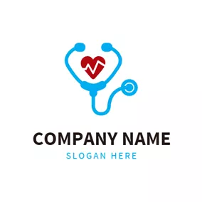 Doctor Logo Encircled Heart and Echometer logo design