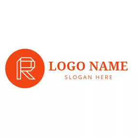 Letter Logo Encircled Orange Letter R logo design