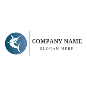 Shark Logo Encircled White Fish logo design