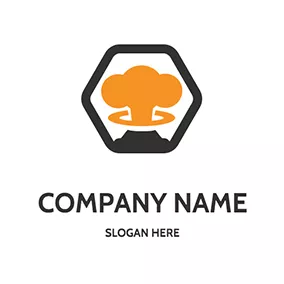 Mushroom Logo Explosion and Hexagon logo design