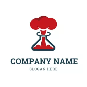 Chemistry Logo Explosive and Flask Icon logo design