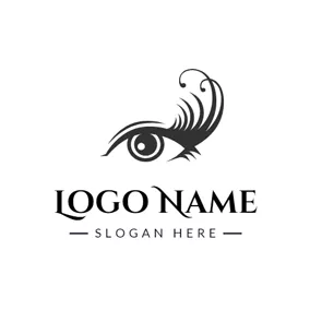 Fashion & Beauty Logo Eye and Long Eyelash logo design