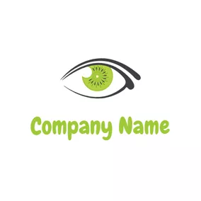 Kiwi Logo Eye Shape and Kiwi Slice logo design