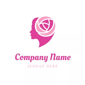 Hair Stylist Logo Fashion Headwear and Beautiful Hair logo design