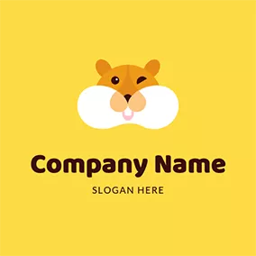 Hamster Logo Fat Cute Hamster Face logo design
