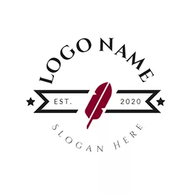 Poetry Logo Feather Banner and Poetry logo design