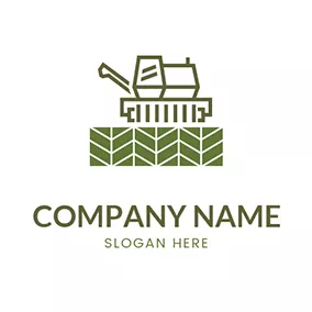 Agriculture Logo Fence With Combine Harvester logo design