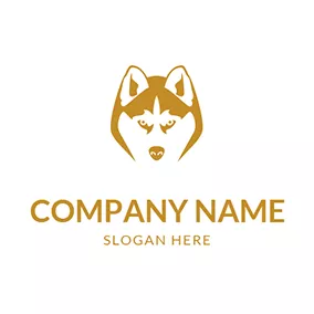 寵物店logo Fierce Husky Face logo design