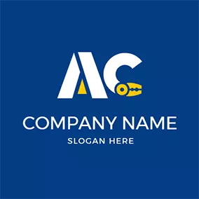 Aロゴ Figure Geometry Pliers and Letter A C logo design