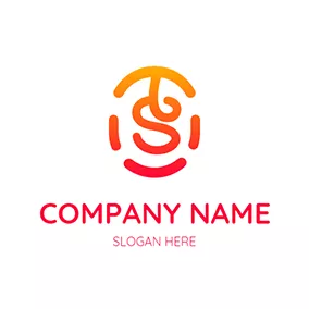 S Logo Finger Print Knot Letter T S logo design