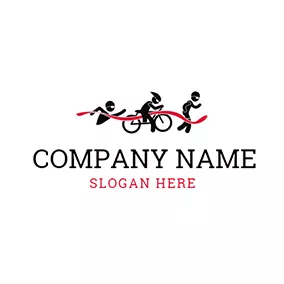 Marathon Logo Finishing Line Black Triathlete logo design