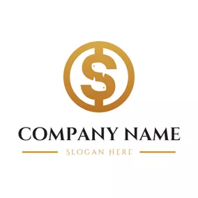 Dollar Logo Fish and Dollar Coin logo design