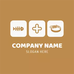 魚のロゴ Fishbone and Cross logo design