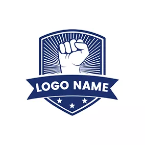 Motivation Logo Fist Shield Banner Motivation logo design