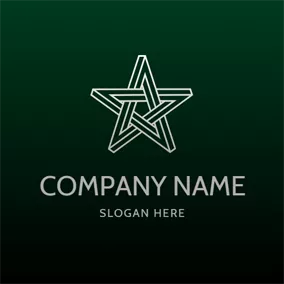 Chain Logo Five Pointed Star and Chain logo design