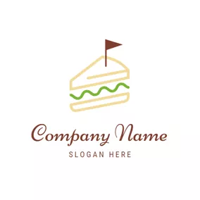 Sandwich Logo Flag and Double Sandwich logo design