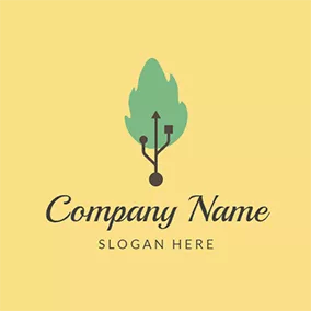 USB Logo Flame Shape and Usb Drive logo design