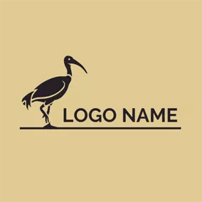 Pelican Logo Flat Black Pelican Icon logo design
