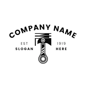Piston Logo Flat Black Piston Icon logo design