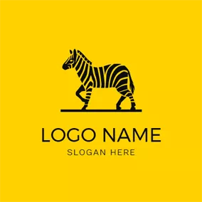 Zebra Logo Flat Black Zebra Icon logo design