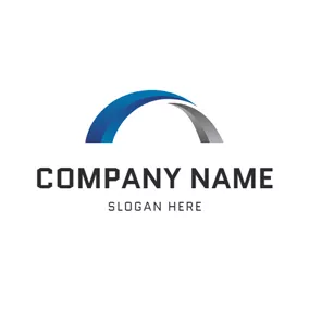 Arch Logo Flat Blue and Gray Arch logo design