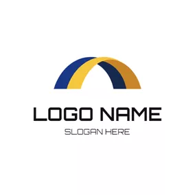 Arch Logo Flat Blue and Yellow Arch logo design