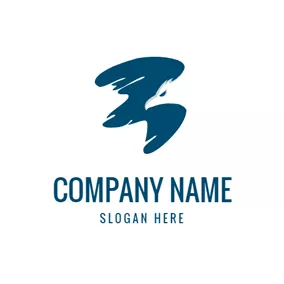 鷹Logo Flat Blue Eagle Wing logo design