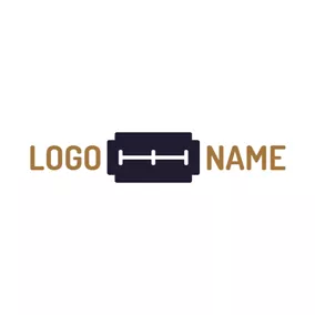 Flat Logo Flat Blue Razor Blade logo design