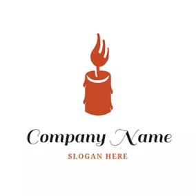 Wax Logo Flat Candle Icon logo design
