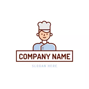 シェフのロゴ Flat Chef and Apron logo design