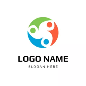 Non-profit Logo Flat Circle and Abstract Man logo design