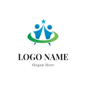 Non-profit Logo Flat Circle and Abstract Person logo design