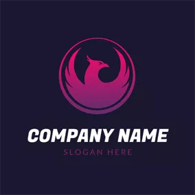 Freedom Logo Flat Circle and Phoenix Icon logo design
