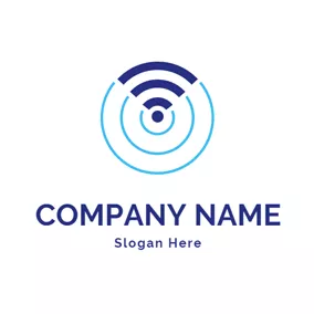 Science & Technology Logo Flat Circle and Wifi logo design