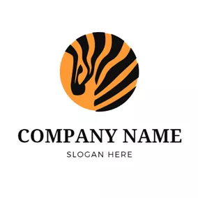 Zebra Logo Flat Circle and Zebra Head logo design