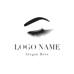 Eyebrow Logo Flat Eyebrow and Eyelash logo design