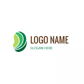 Spring Logo Flat Green Seed Icon logo design