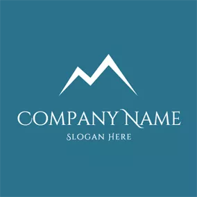 Emblem Logo Flat High Mountain Icon logo design