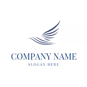 Airline Logo Flat Pathway and Wing logo design