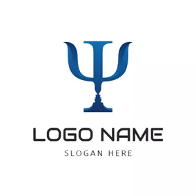 Psi Logo Flat Pedestal and Psi logo design