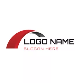 Abstract Logo Flat Red and Gray Arch logo design