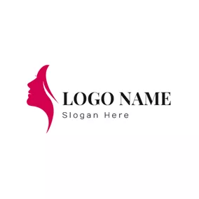 Fashion & Beauty Logo Flat Red Side Face logo design