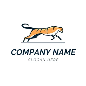 Running Logo Flat Running Tiger logo design