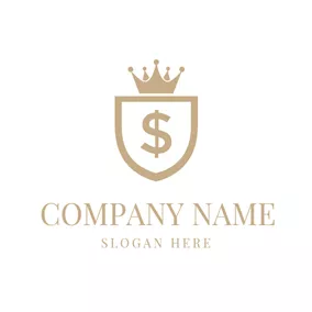 Finance & Insurance Logo Flat Shield and Crown logo design