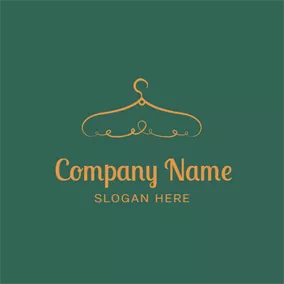 Fashion & Beauty Logo Flat Yellow Coat Hanger logo design