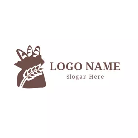 Bread Logo Flour Sack and Bread logo design